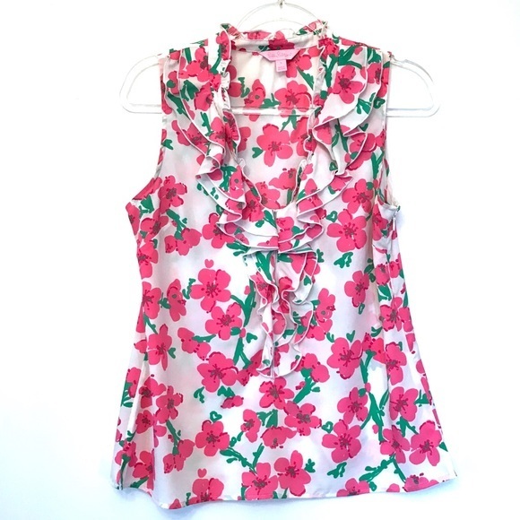 Lilly Pulitzer Tops - Lilly Pulitzer Allison White Ruffle Top - Size S